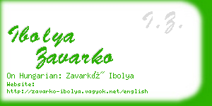 ibolya zavarko business card